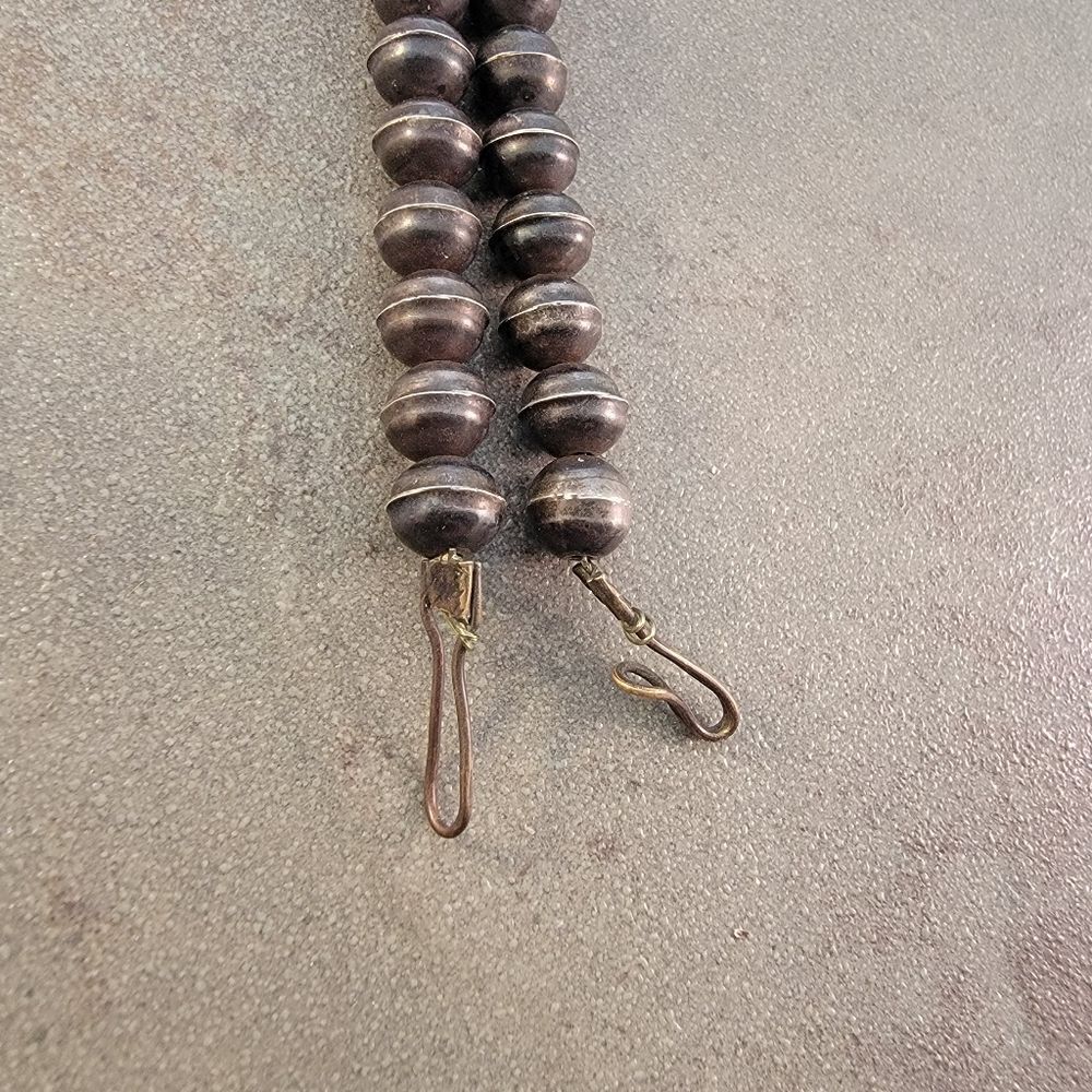 Vintage Navajo 1960's Red Coral Squash Blossom Necklace - Picture 10 of 11